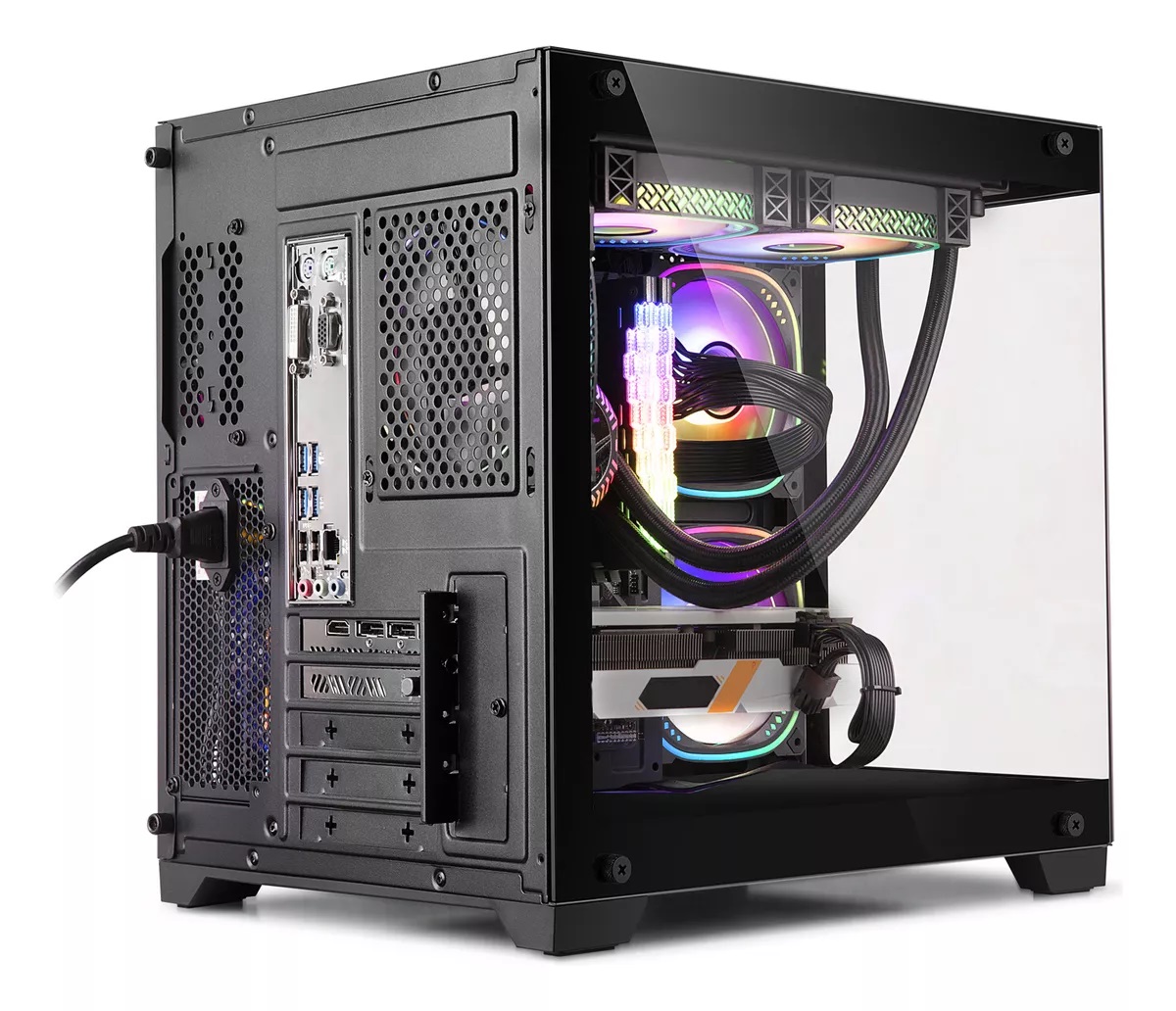 Gabinete Sentey A10 Micro 5 FAN ARGB vidrio templado y control remoto