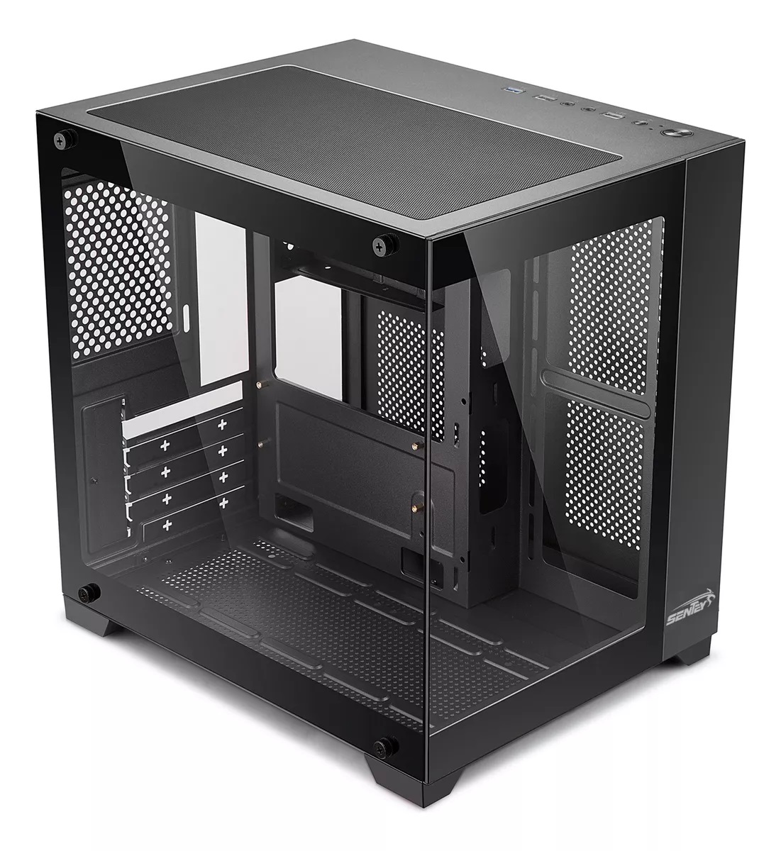 Gabinete Sentey A10 Micro 5 FAN ARGB vidrio templado y control remoto