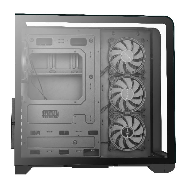 Gabinete Evolabs Synergy 4 FAN ARGB Vidrio Templado Lateral Curvo con controladora y display LCD