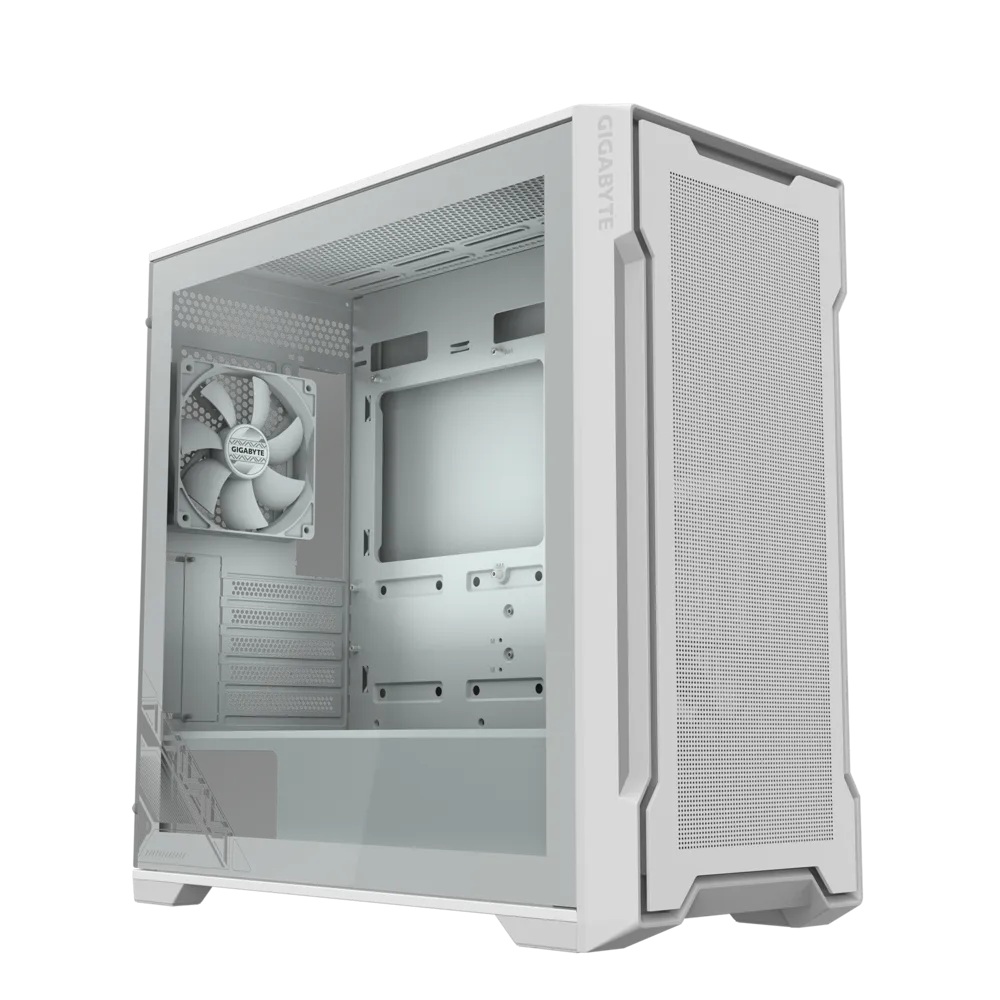 Gabinete Gigabyte C102 Glass vidrio templado y 2 fanes blancos