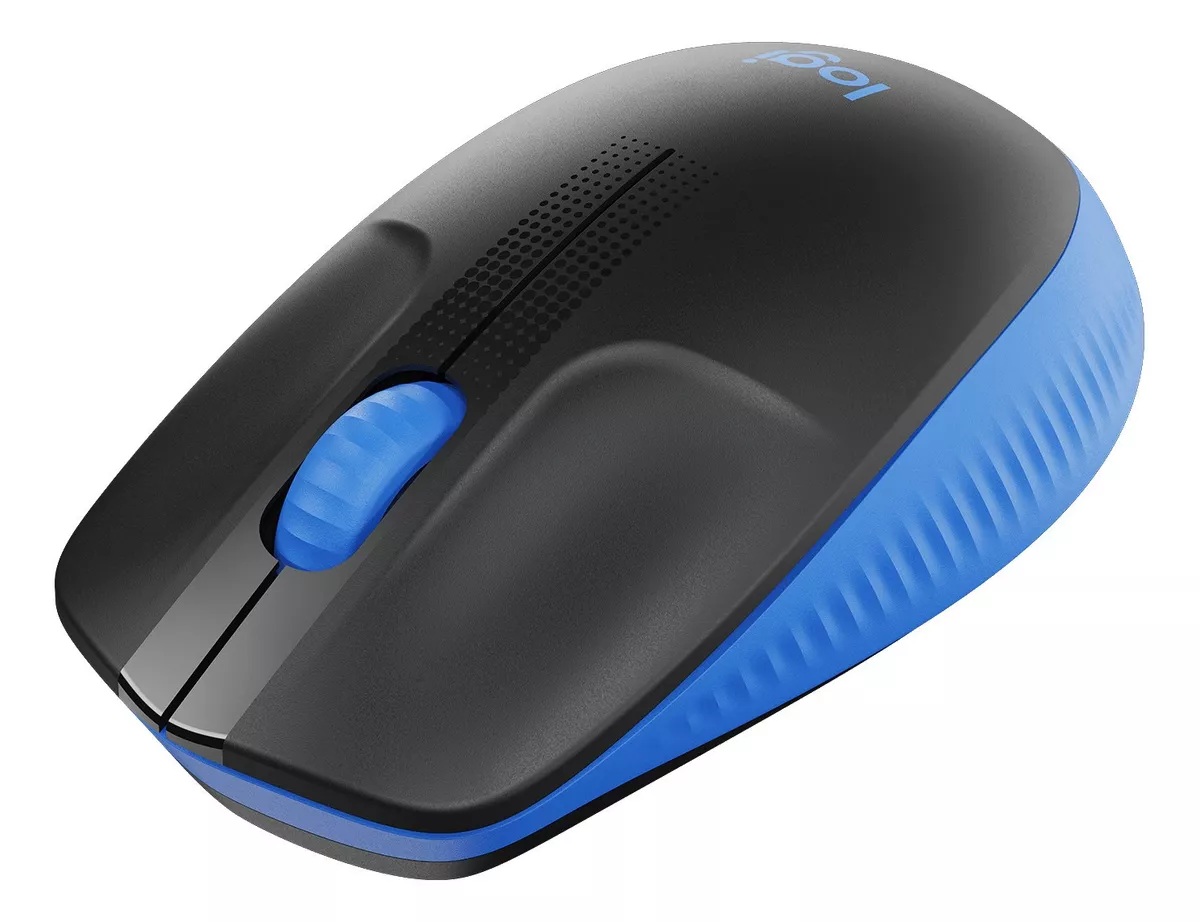 Mouse Inalambrico Logitech M190 Full Size Negro y Azul