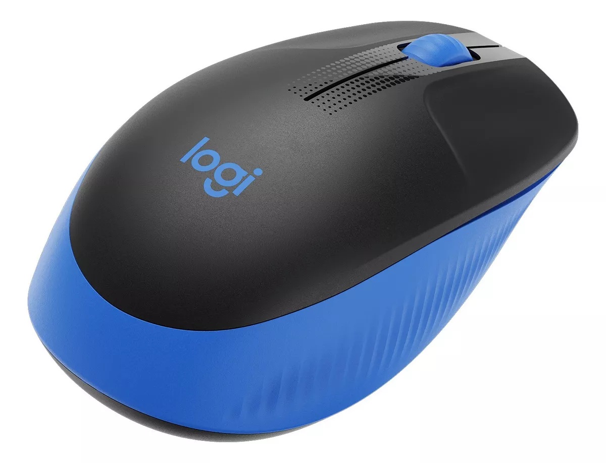 Mouse Inalambrico Logitech M190 Full Size Negro y Azul
