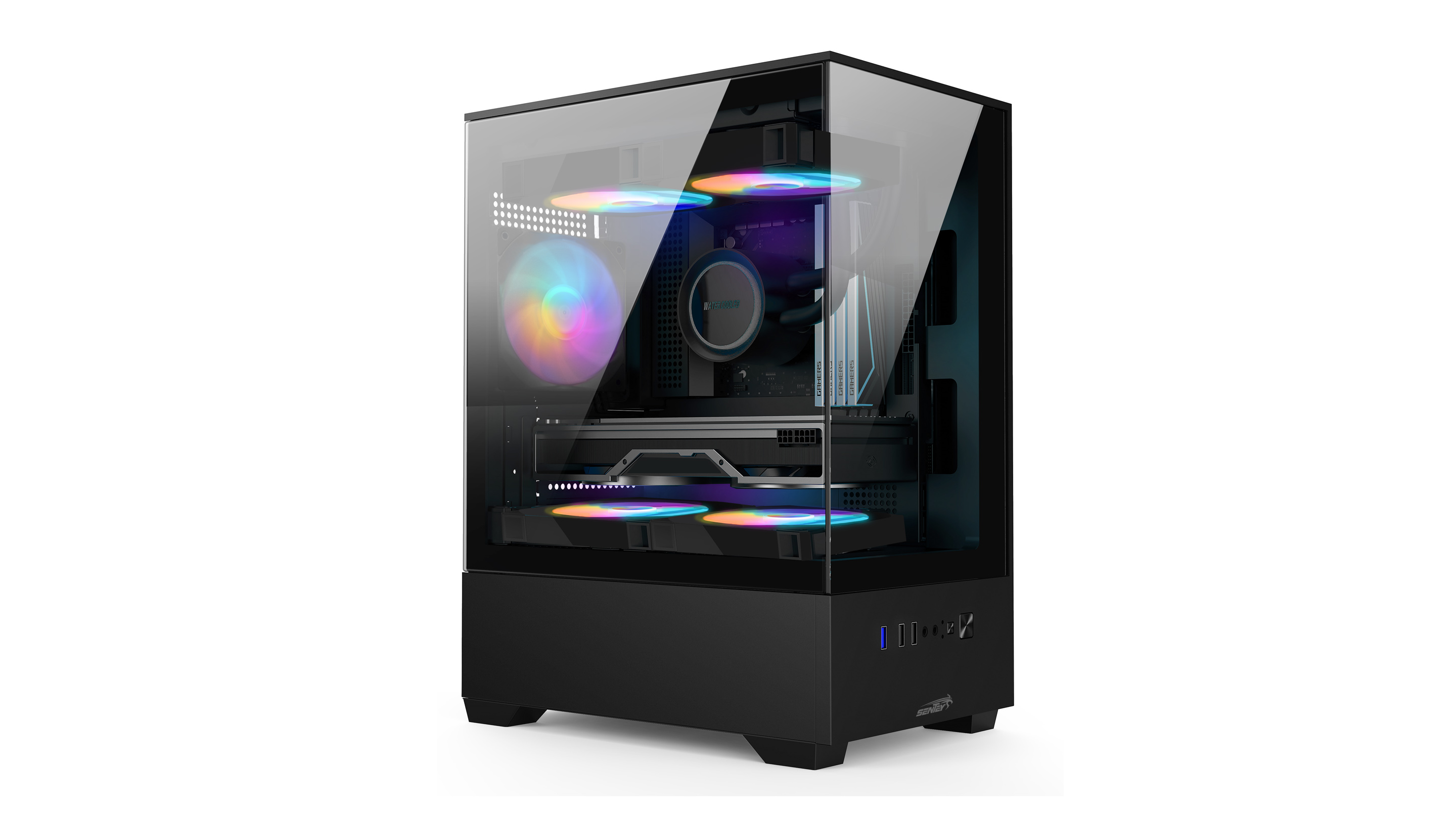 Gabinete Sentey H11 ARGB Negro 5 Fanes FRGB vidrio templado lateral y frontal