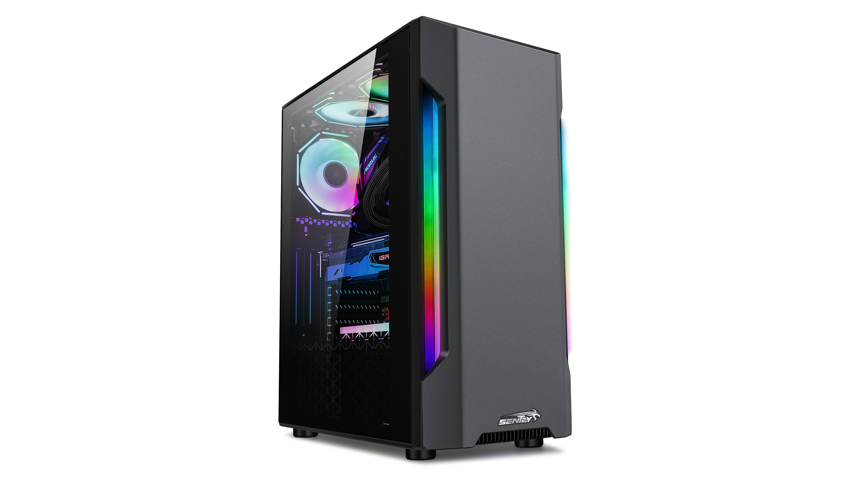 Gabinete Sentey R20 Frente RGB lateral acrilico
