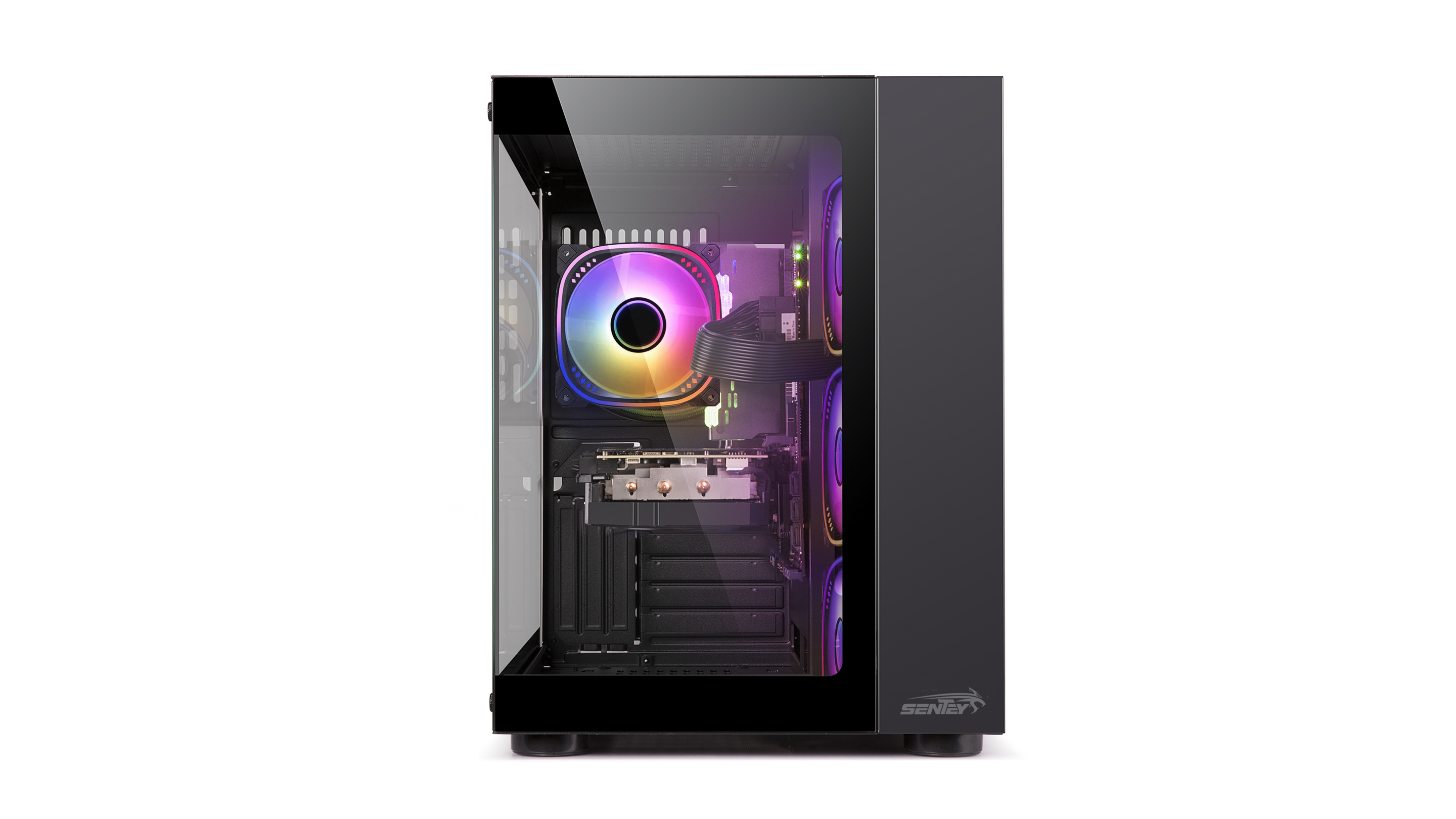 Gabinete Sentey A30 4 FAN ARGB Vidrio Templado y control remoto