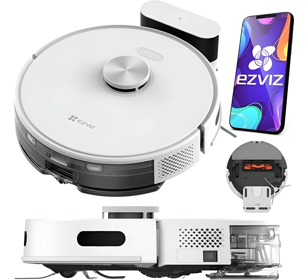 Robot aspiradora trapeadora barre friega Ezviz RE5 Wifi Blanca