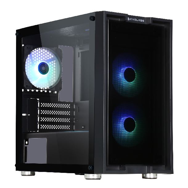 Gabinete Evolabs INNOV8 3 Fan ARGB con controladora y vidrio templado lateral y frontal