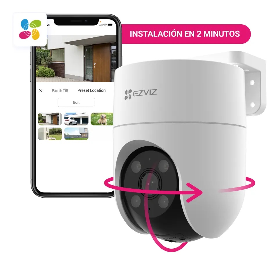 Camara Ezviz H8C 3MP 2K Wifi exterior con sonido deteccion de movimiento motorizada gira 360 grados