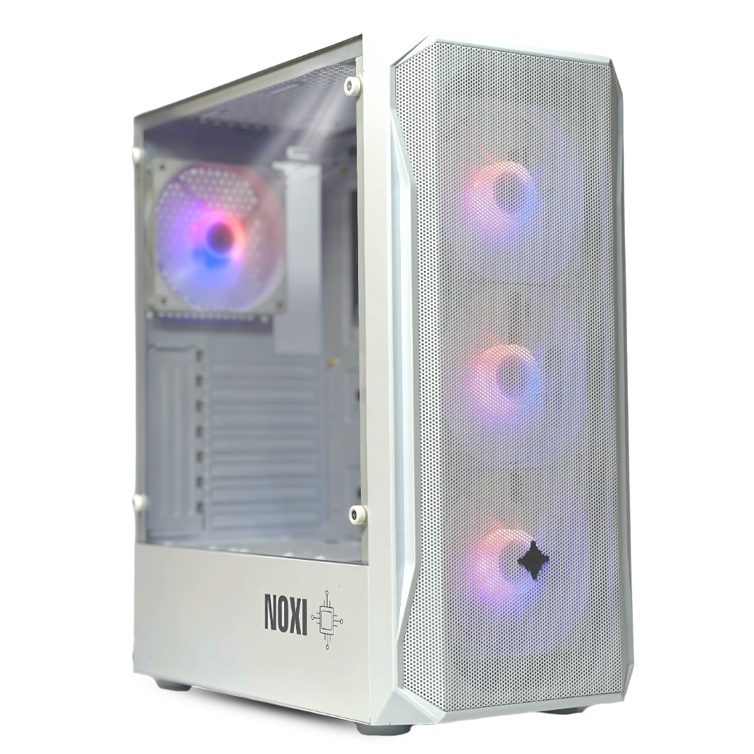 GABINETE NOXI GAMING HIKA + X4 FAN RGB WHITE