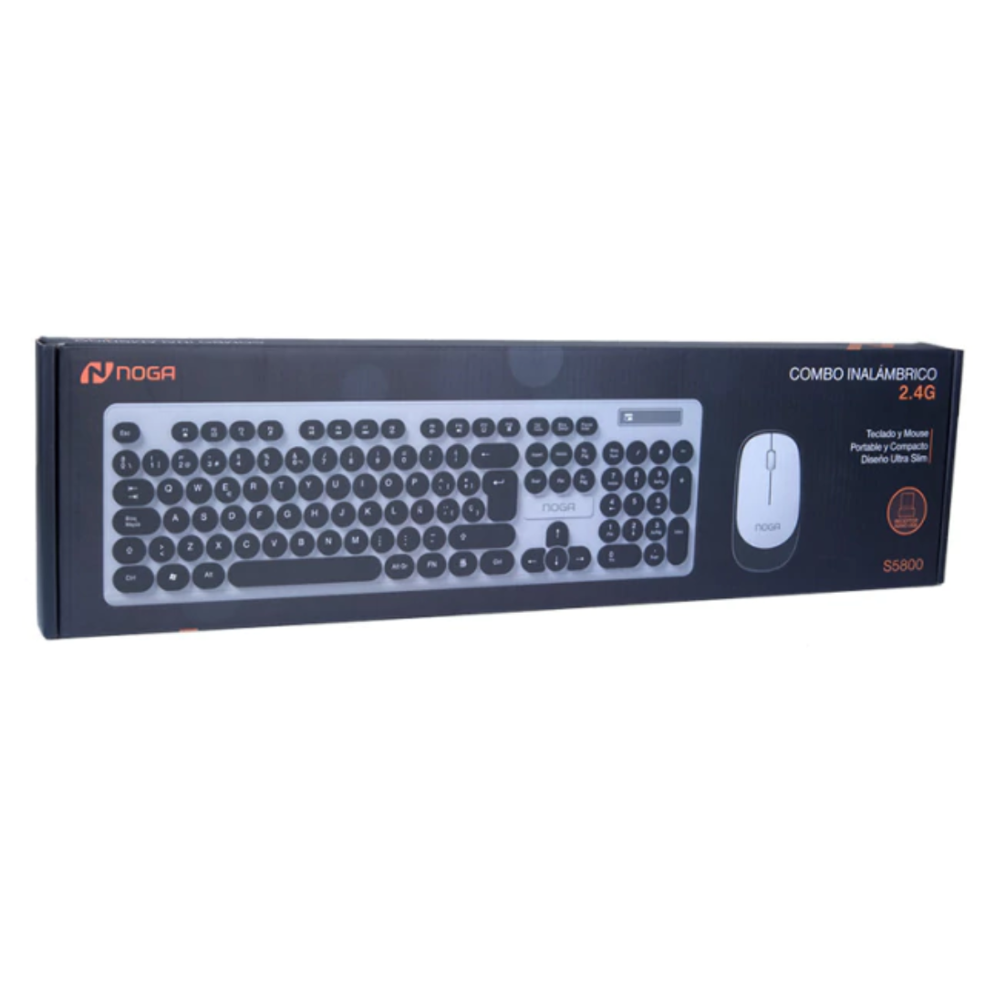 Combo Noga Teclado Y Mouse Wireless Blanco Y Negro