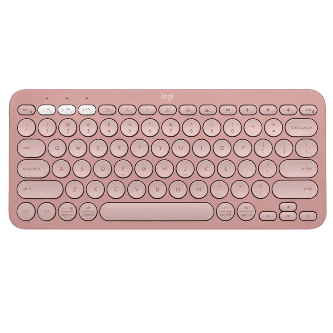 TECLADO LOGITECH BLUETOOH MULTI DISPOSITIVO PEBBLE KEYS 2 K380S ROSA