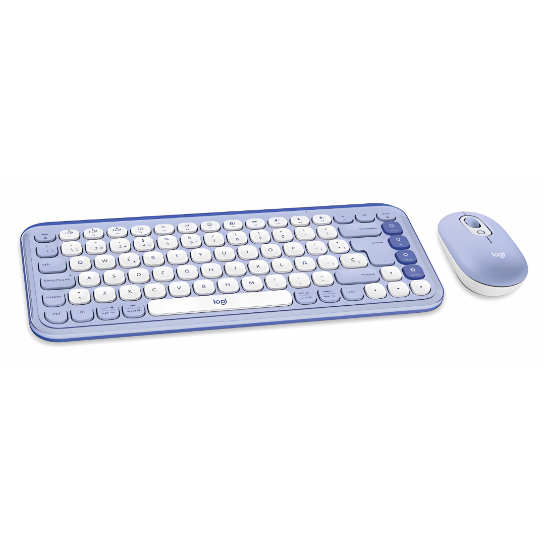 Combo Logitechteclado Y Mouse Pop Lila