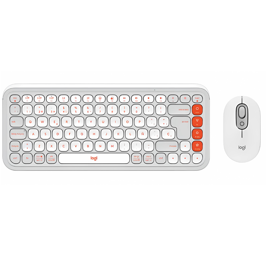 COMBO LOGITECH TECLADO Y MOUSE POP ICON BLANCO