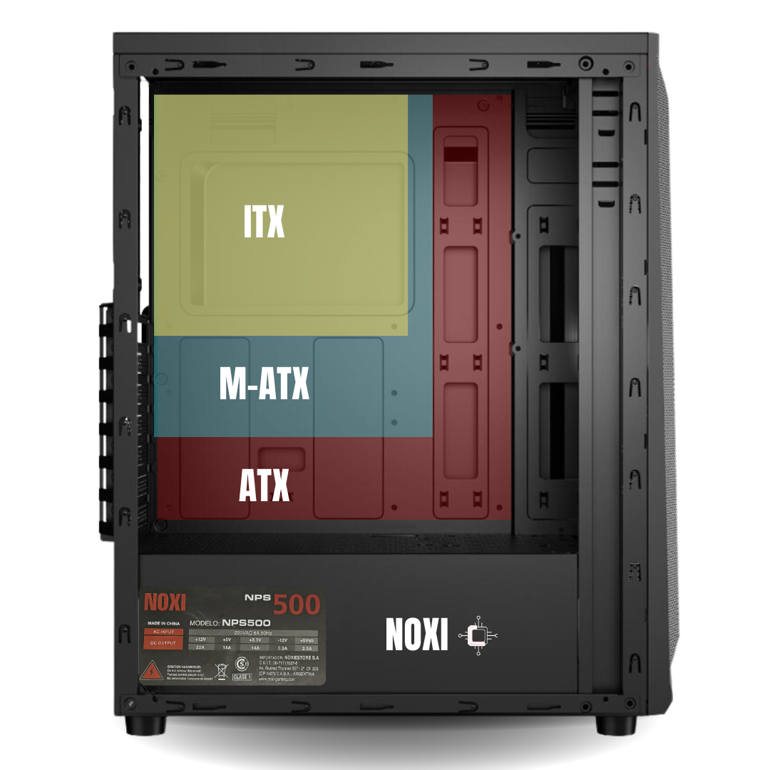 Gabinete Noxi Kurt 3 Fanes + Fuente Noxi 500w