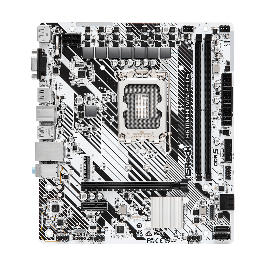 Mother Asrock  H610m-hdv-m.2+ D5 Lga1700 Ddr5