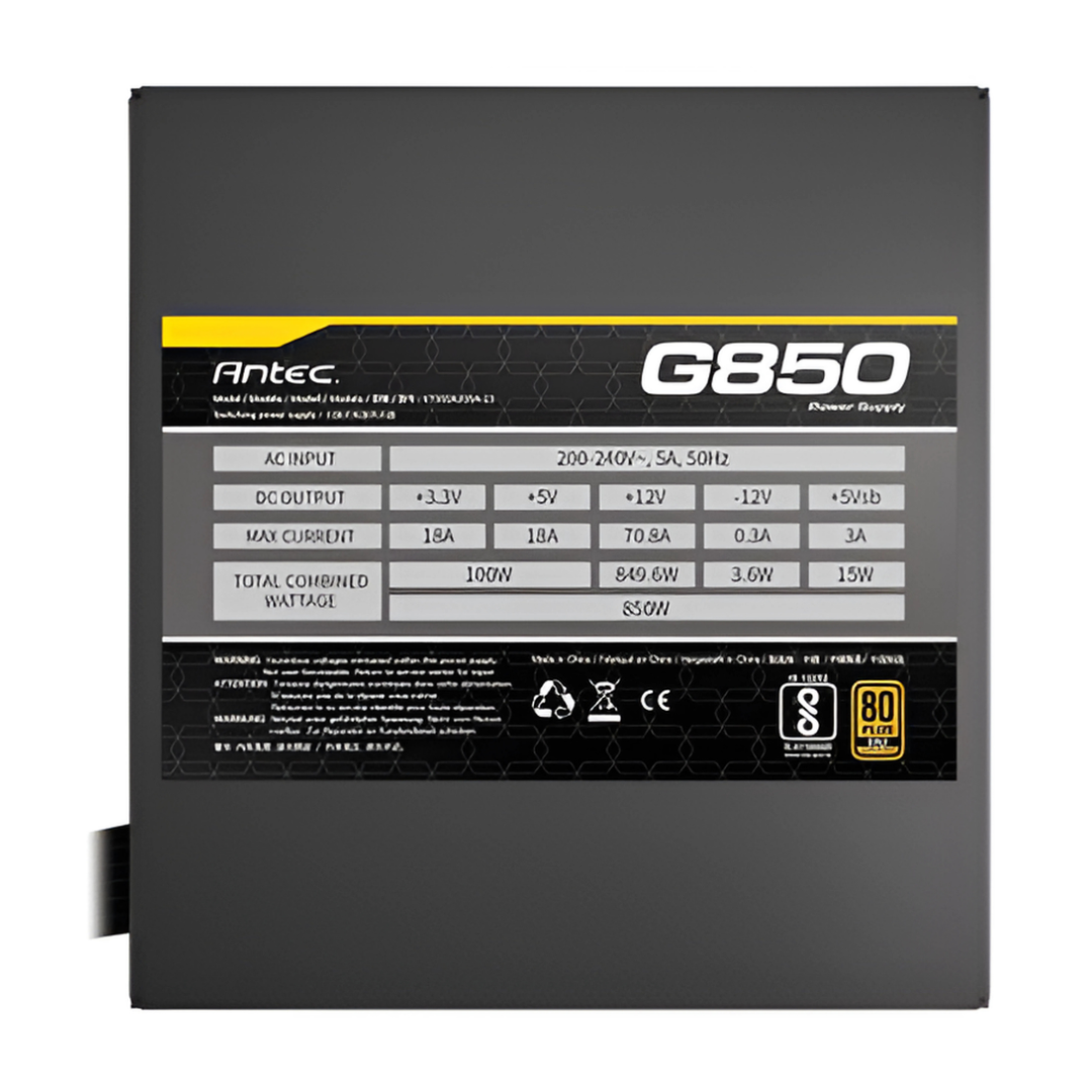 Fuente Antec 850w 80 Plus Gold Semi Modular Atom G850 Ar