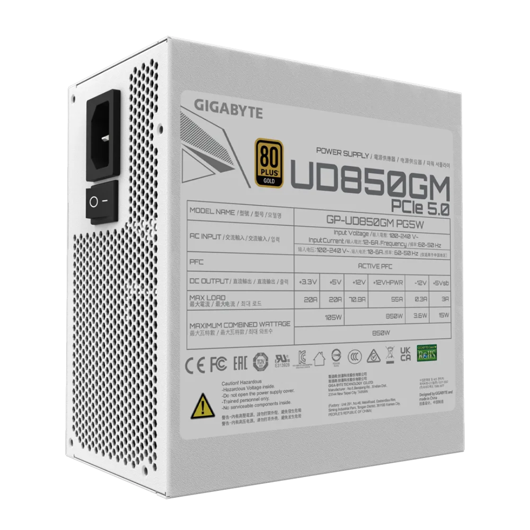 Fuente Gigabyte 850w  80 Plus Gold  Ud850gm Pg5w Fan