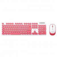 COMBO NOGA TECLADO Y MOUSE WIRELESS ROSA