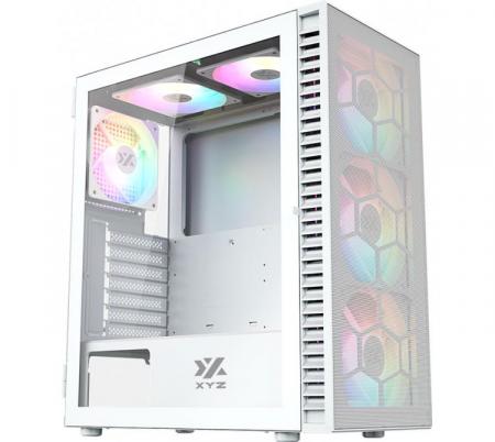 GABINETE GAMER XYZ MAVERICK WHITE 6X120MM ARGB 