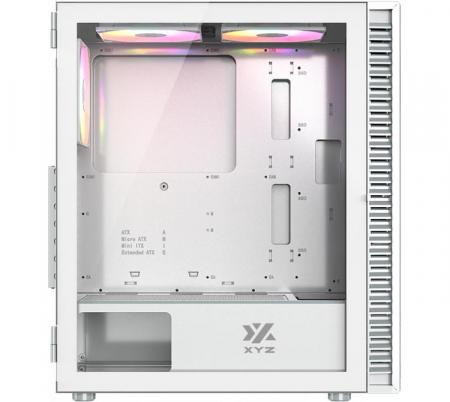 GABINETE GAMER XYZ MAVERICK WHITE 6X120MM ARGB 