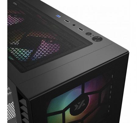 GABINETE GAMER XYZ MAVERICK BLACK 6X120MM ARGB