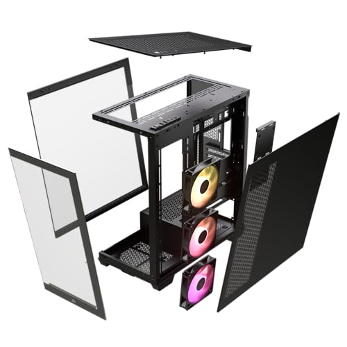 GABINETE GAMER CORSAIR 3500X MID TOWER TG ARGB FAN X3 BLACK