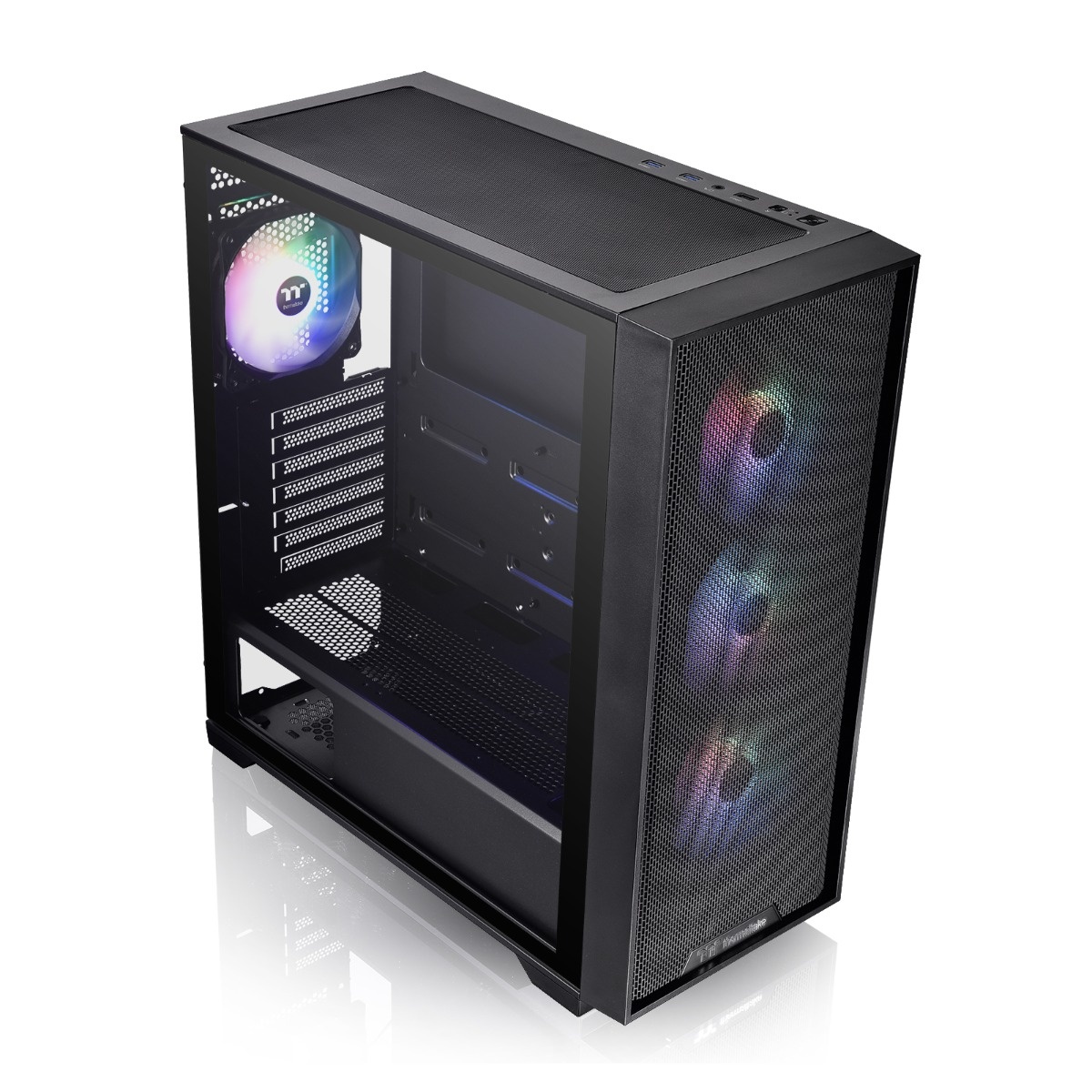 GABINETE GAMER THERMALTAKE H390 MID-TOWER TG FAN ARGB X4 BLACK C/FUENTE 750W 80P BRONZE