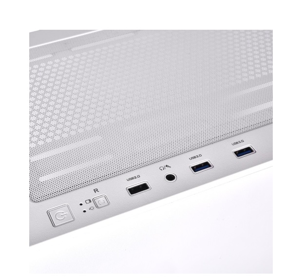 GABINETE GAMER THERMALTAKE H390 MID-TOWER TG FAN ARGB X4 SNOW WHITE C/FUENTE 750W 80P BRONZE