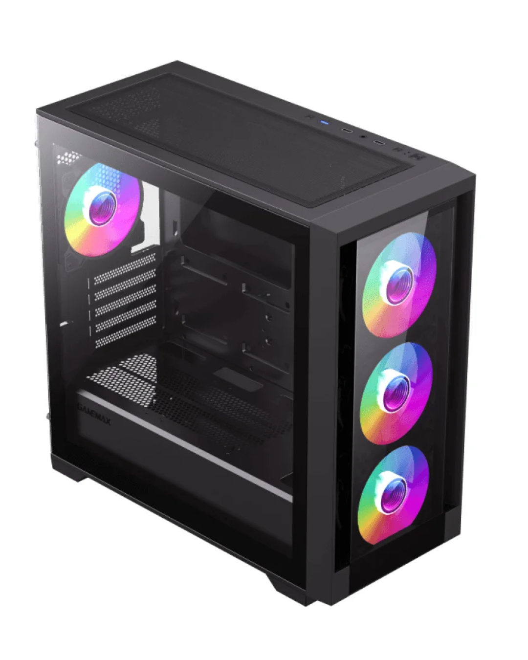 GABINETE GAMER GAMEMAX DEFENDER TG 4XFAN ARGB M-ATX
