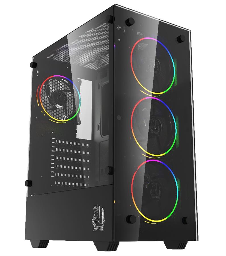 GABINETE GAMER RAPTOR SENTINEL RGB FAN X4