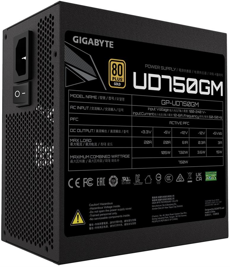 FUENTE GIGABYTE UD750GM 80P GOLD MODULAR PG5