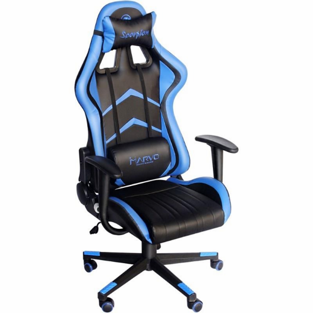 SILLA GAMER MARVO CH106 BLUE AND BLACK (AZUL Y NEGRA) 