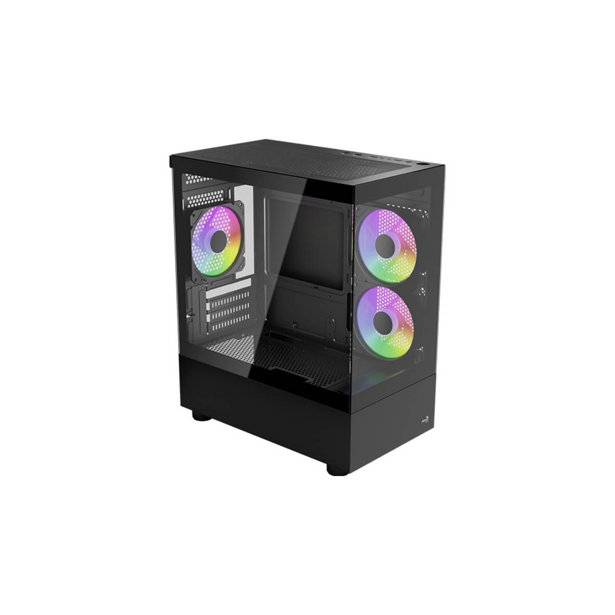 Gabinete Aerocool Viewport Mini-G-BK-V2 Black + 3 Coolers ARGB