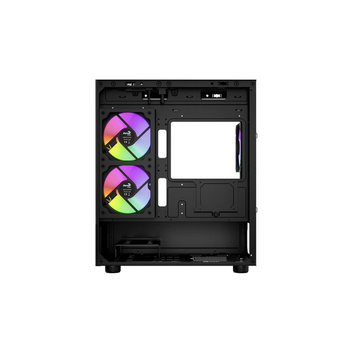Gabinete Aerocool Viewport Mini-G-BK-V2 Black + 3 Coolers ARGB