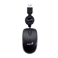 MOUSE GENIUS MICROTRAVELER RETRACTIL NEGRO