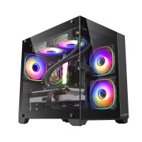 GABINETE SENTEY A10 GS-8000 BLACK INCLUYE 5 COOLERS ARGB + CONTROLADORA + CONTROL REMOTO