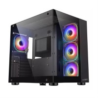 GABINETE SENTEY A30 GS-8100 BLACK INCLUYE 4 COOLERS ARGB + CONTROLADORA + CONTROL REMOTO