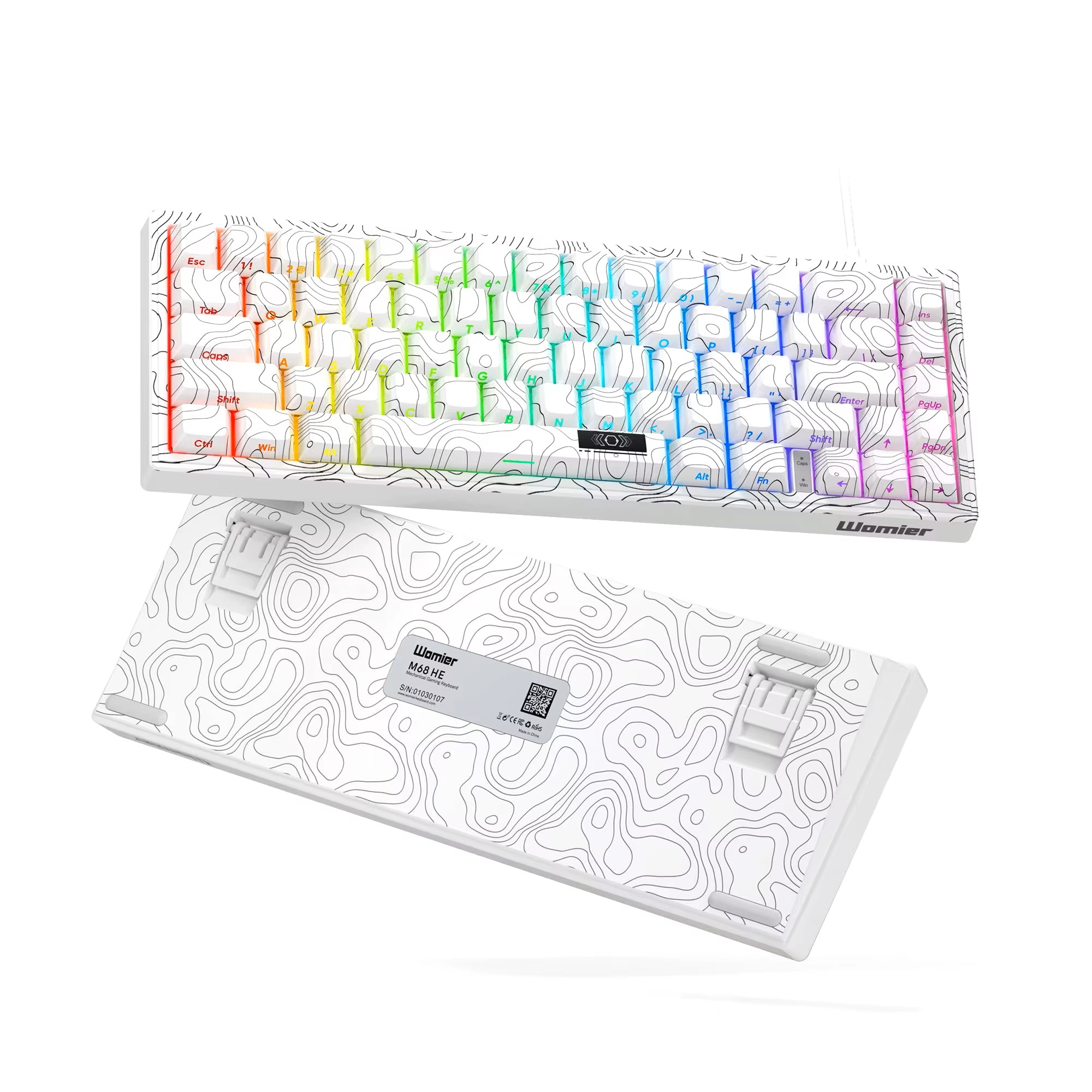 TECLADO MECANICO MAGNETICO 60 WOMIER M68HE V2 65% WHITE