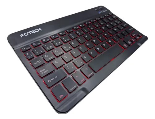 TECLADO INALAMBRICO BLUETOOTH RETROILUMINADO RGB NEGRO