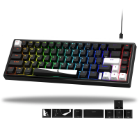 TECLADO MECANICO 60 WOMIER VK-66 65% BLACK.