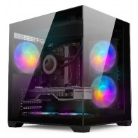 GABINETE PECERA SENTEY A5 BLACK + 5 COOLERS F-RGB.