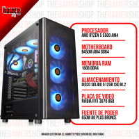 PC GAMER  RYZEN 5 - 16GB - 512GB M.2 - RTX 3070 8GB  N210 + WINDOWS11