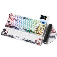 TECLADO MECANICO 80 WOMIER SK80 PRO THEMED 75% WIRELESS PANTALLA WHITE(INALAMBRICO).