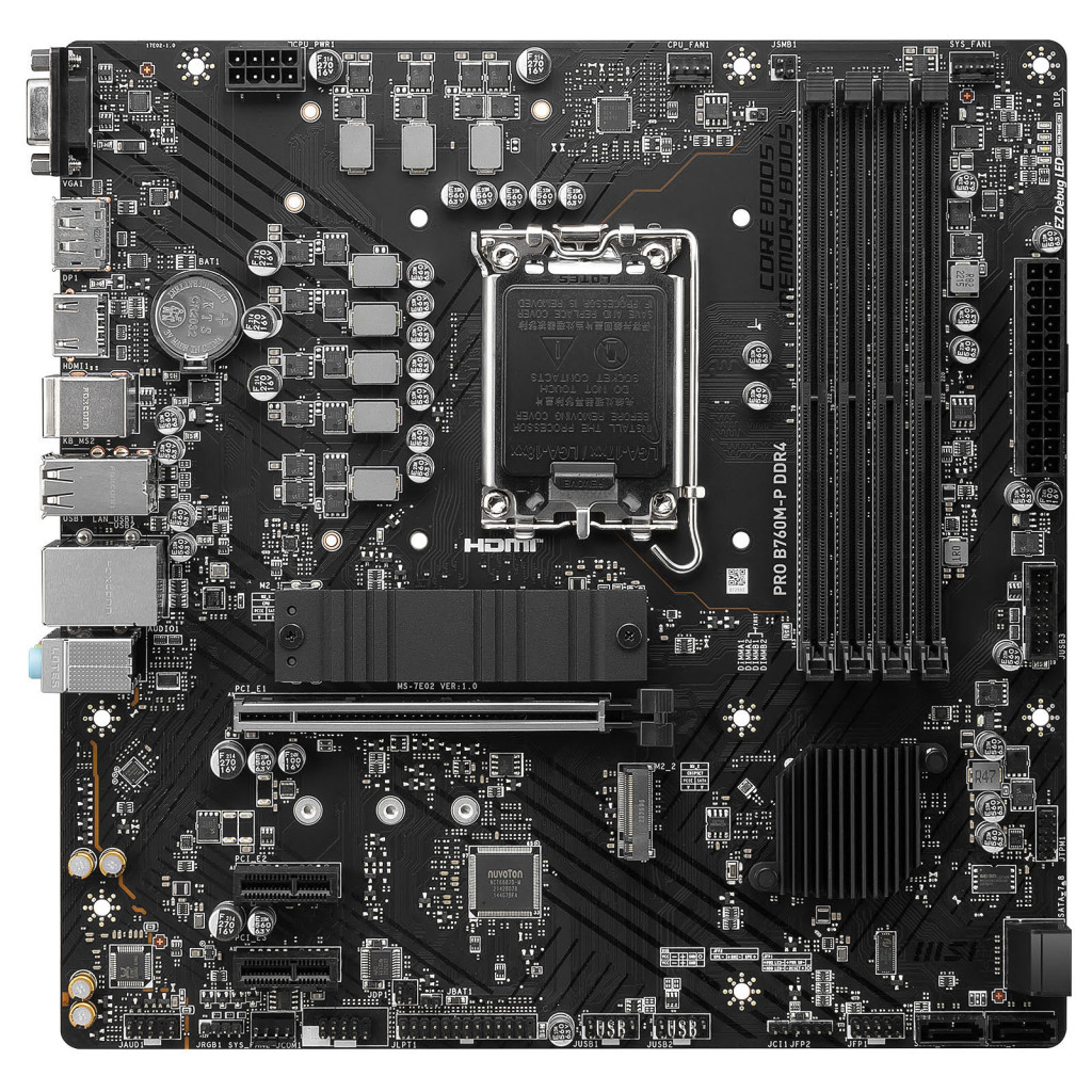 Motherboard Intel MSI PRO B760M-E B760M-E LGA1700 DDR5