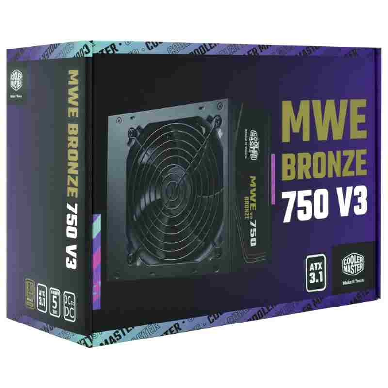 Fuente PC Certificada COOLER MASTER 750W BR MWE BRONZE 750W V3