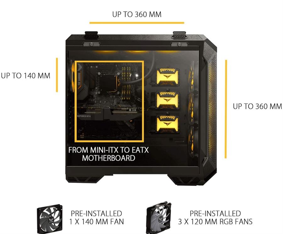 Gabinete Gamer ASUS TUF GAMING GT 501 GT 501 BLACK