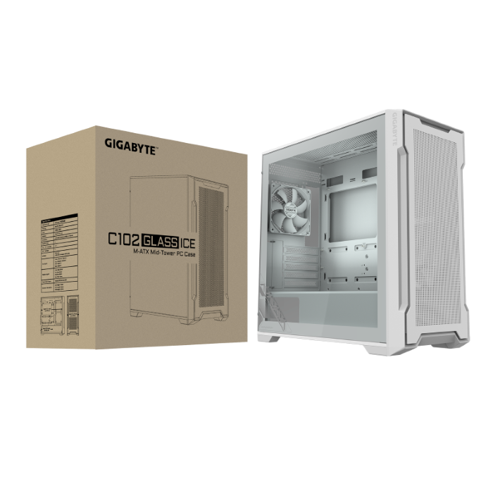 Gabinete Gamer GIGABYTE C102 WHITE C102 GLASS ICE