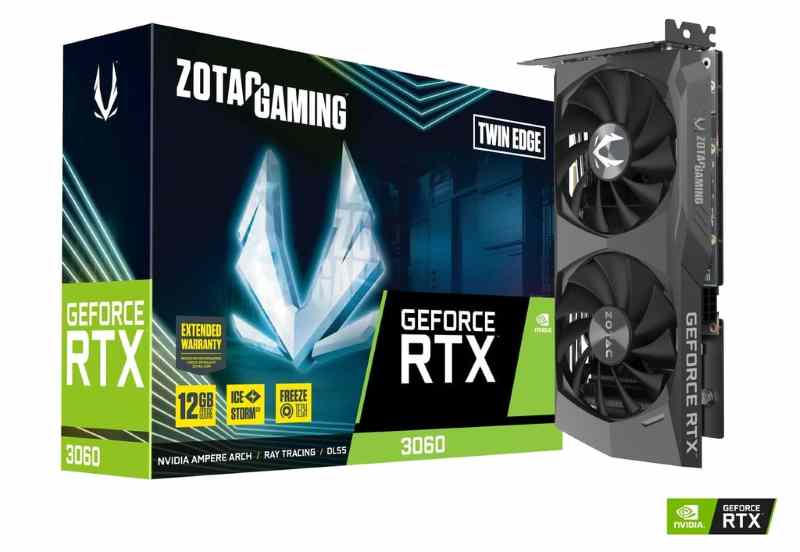 Placa De Video Nvidia ZOTAC RTX 3060 12GB RTX 3060 12GN TWINEDGE