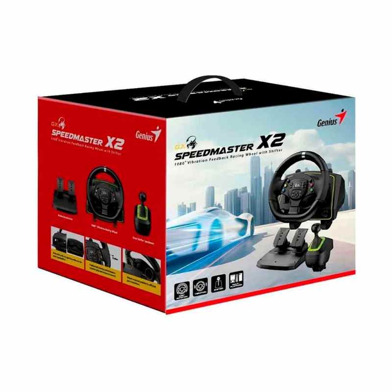 Perifericos Kit Gamer GENIUS SPEEDMASTER X2 KIT VOLANTE PEDALERA PAL.