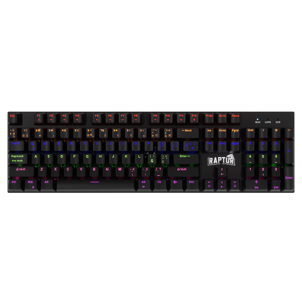 Perifericos Teclado Gamer RAPTOR FIRECLAW MECANICO M104 RETROILUMINADO RED